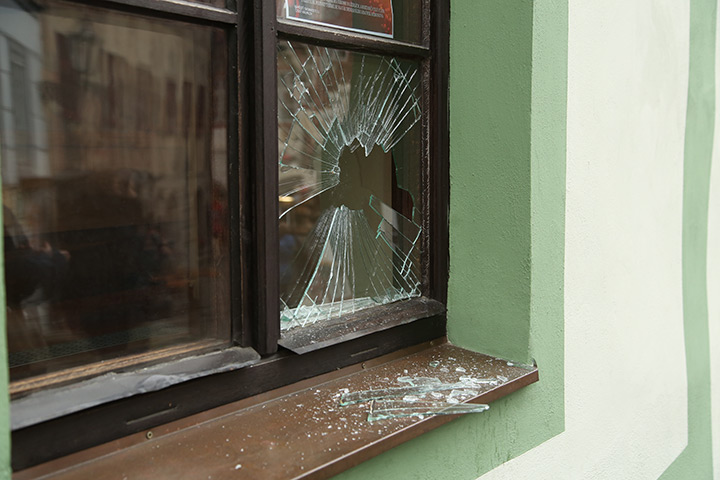 A2B Glass are able to board up broken windows while they are being repaired in Wellington Somerset.